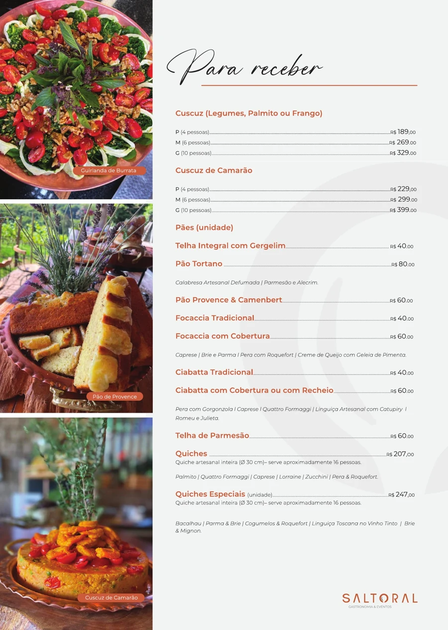 Cardápio de Boas Festas — Para receber · Pães & quiches, página 5
