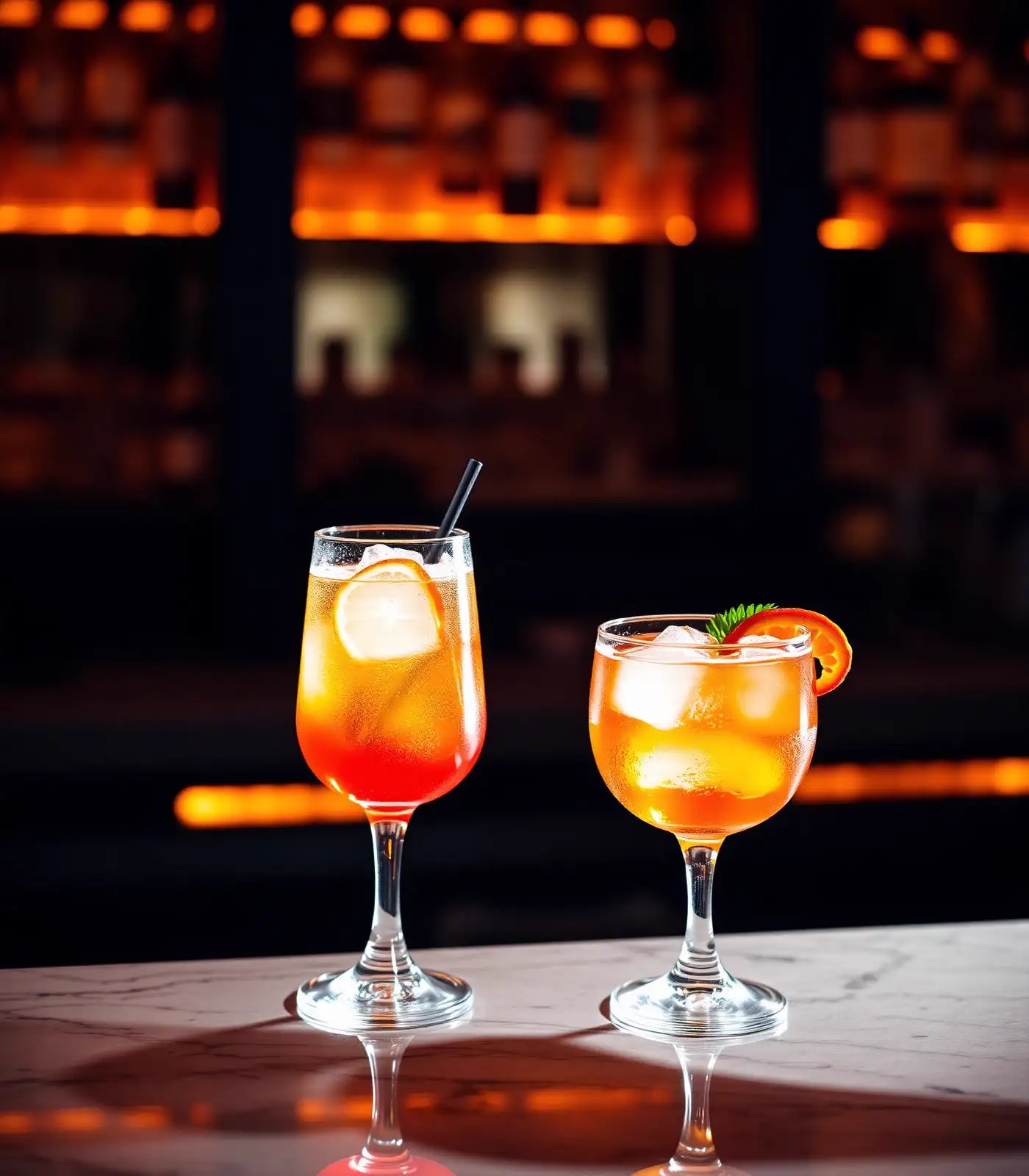 Spritz servido no bar do Restaurante Saltoral